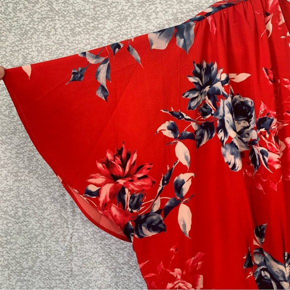 CITY CHIC Women's Plus Size Red Faux Wrap Short Sleeve Dress XXL (24) #509 - Picture 3 of 9